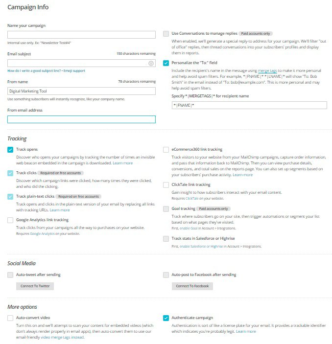 dar de alta en mailchimp
