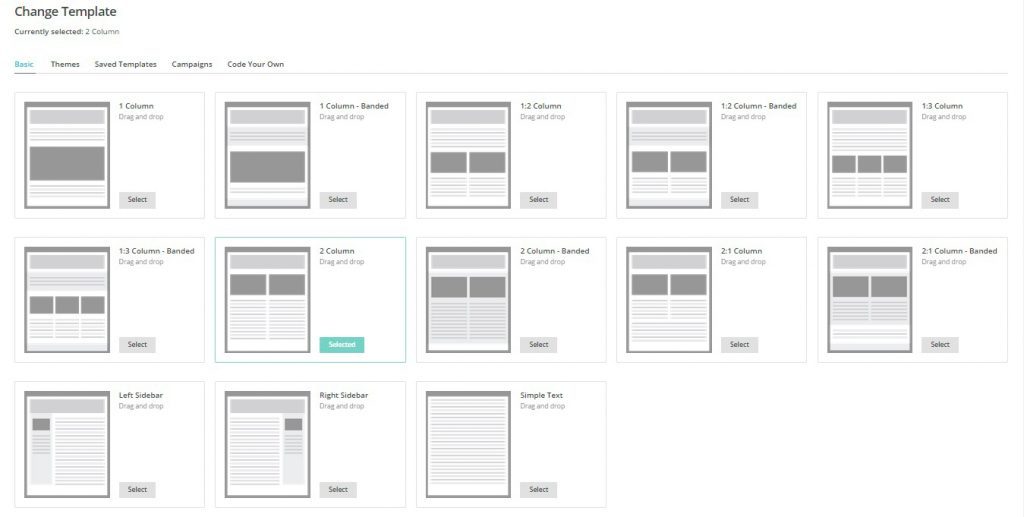 formularios estándar de mailchimp