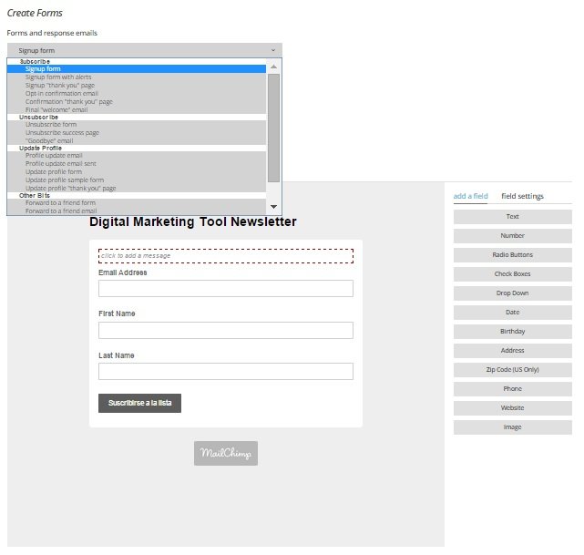 Mailchimp en español