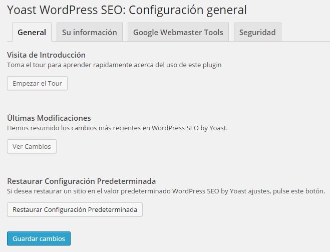 Wordpress SEO Yoast - Configuración General
