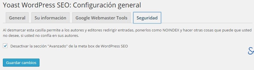 Wordpress SEO Yoast - Seguridad